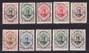 Иран, 1911, Султан Ахмад-шах Каджар, 10 марок
